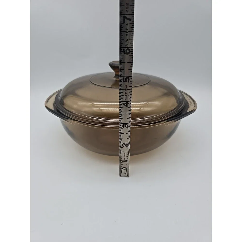 Vintage Pyrex Fireside 023-N Amber 1.5 Quart Round Covered Casserole w/ 623C Lid